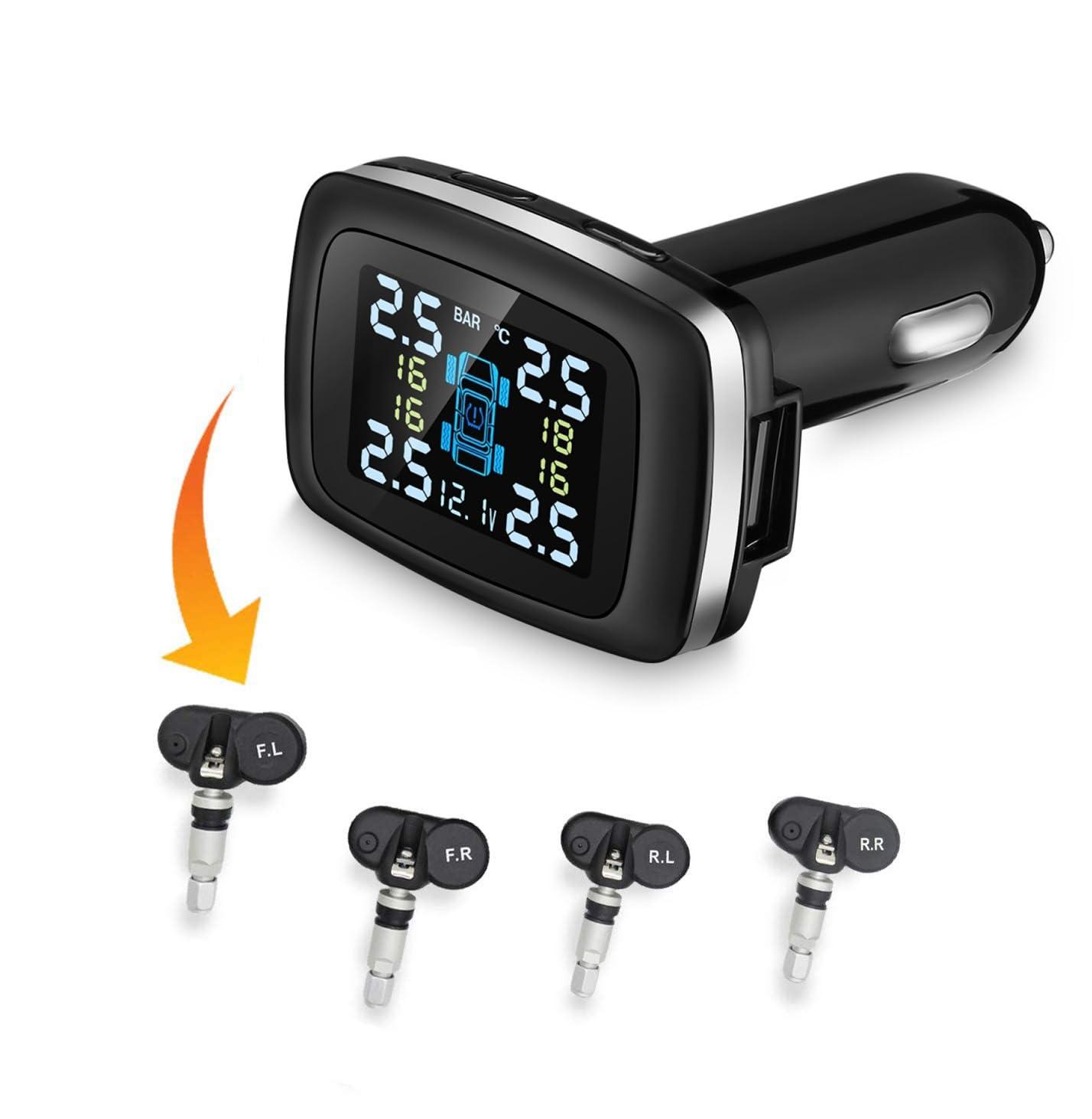 Skyshop® T100 Internal USB/Solar TPMS Car Tire Pressure Monitor
